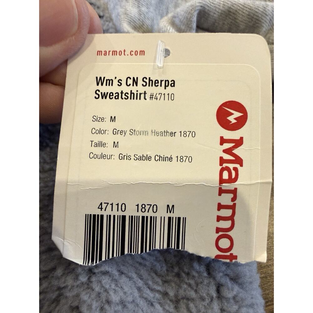 Marmot Womens Gray Dark Gray Winter Cold Sherpa Sweatshirt Size M NWT $75 - Picture 5 of 10